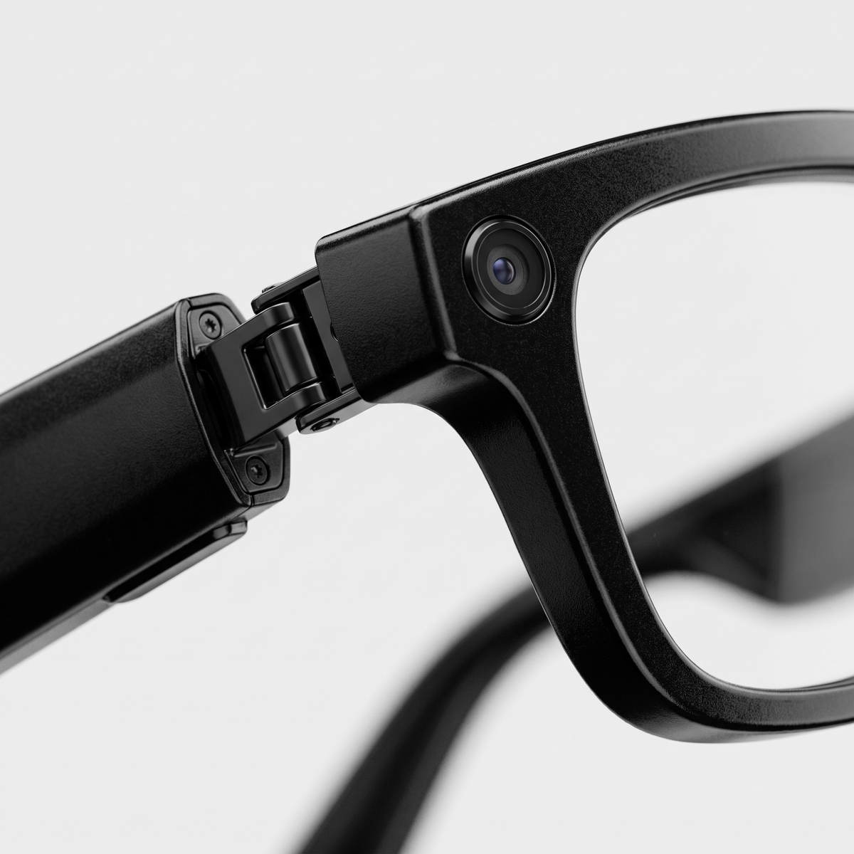 Détail de la caméra et de la charnière des lunettes IA AG18 LE BON DEAL
