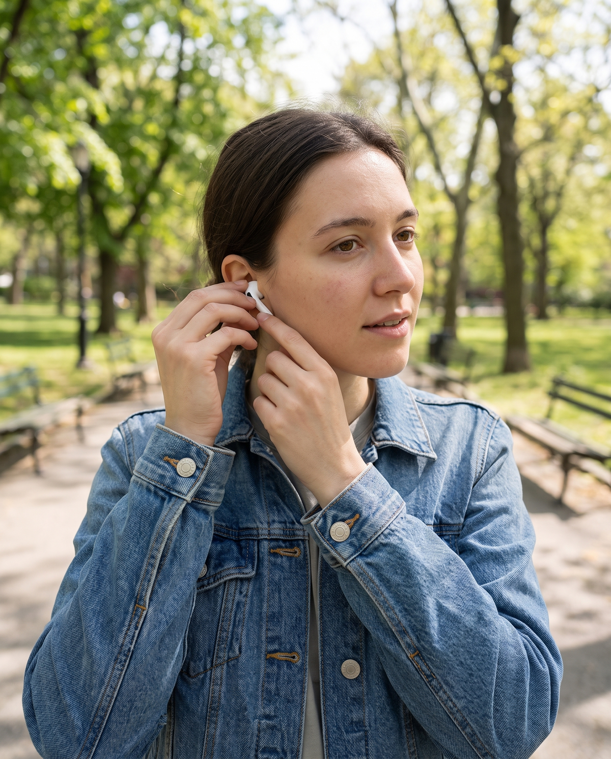 Femme portant les écouteurs sans fil Pro 3 LE BON DEAL